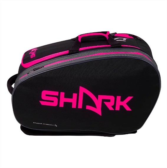 Raqueteira de Beach Tennis Shark Preto com Rosa 2023 - ATPSHOP