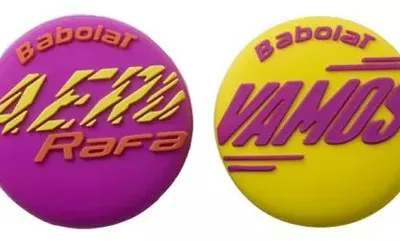 Antivibrador Roxo e Amarelo Babolat Vamos Damp Rafa com 2 unidades - ATPSHOP