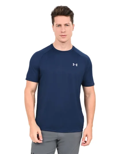Camiseta de Treino Masculina Under Armour Tech 2.0 Azul Marinho - ATPSHOP