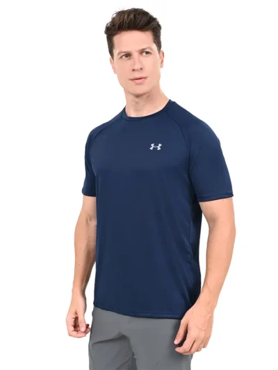 Camiseta de Treino Masculina Under Armour Tech 2.0 Azul Marinho - ATPSHOP