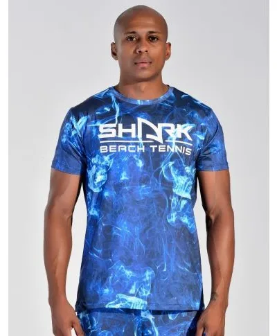 Camiseta Masculina Shark Sublimada Azul Fumaça - ATPSHOP