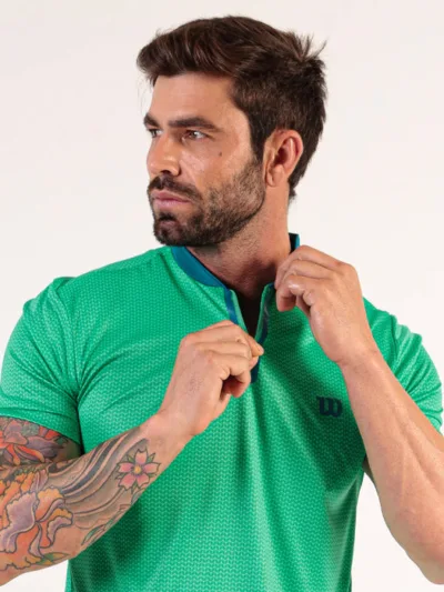 Camiseta Wilson Slam Zip M Verde Menta - ATPSHOP