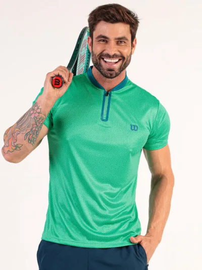 Camiseta Wilson Slam Zip M Verde Menta - ATPSHOP