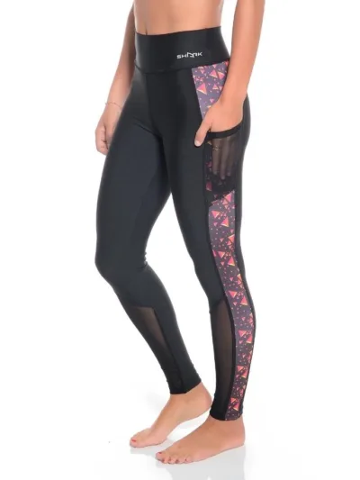 Legging Shark Recorte com Bolso Sofia Cimatti Preta/ Estampa Sofia - ATPSHOP