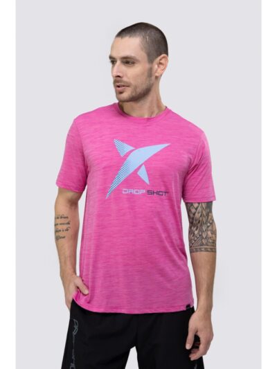 Camiseta Masculina DROP SHOT GAME 2.0 Rosa Neon - ATPSHOP