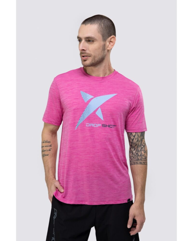 Camiseta Masculina DROP SHOT GAME 2.0 Rosa Neon - ATPSHOP