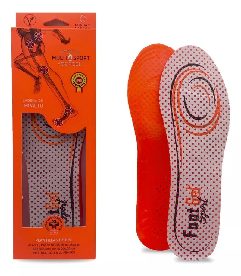 Palmilha de Gel Multi-Esportes Laranja e Branca - ATPSHOP