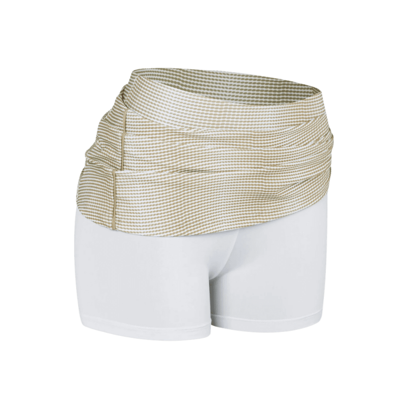 Shorts-Saia Drop Shot Nicole 1.0 Branco e Dourado - ATPSHOP