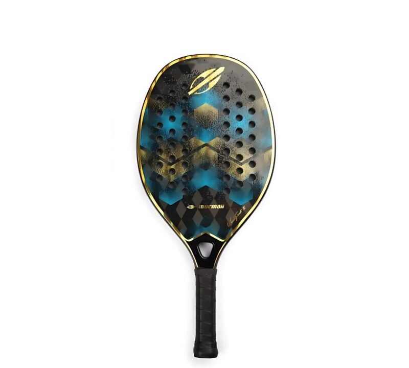 Raquete de Beach Tennis Mormaii Vini Font II Azul e Dourada - ATPSHOP