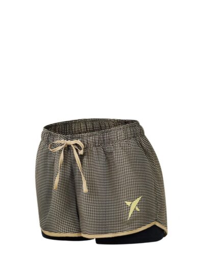 Shorts Duplo Drop Shot Nicole 1.0 Preto/Dourado - ATPSHOP