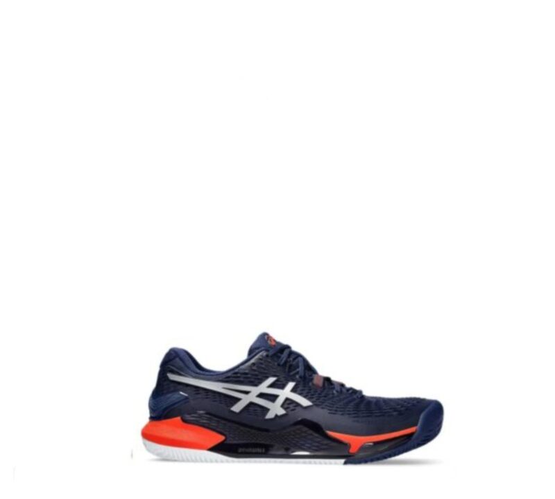 Tênis Masculino ASICS Gel Resolution 9 Clay Azul Marinho, Laranja e Branco - ATPSHOP