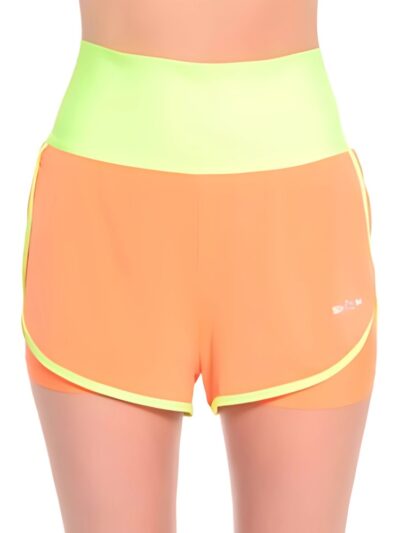 Shorts Com Viés Cós Alto Laranja Fluorescente Shark - ATPSHOP