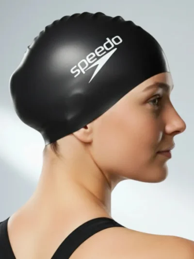 Touca de Natação Speedo Lisa Preta - ATPSHOP