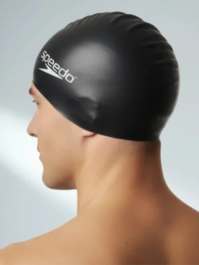 Touca de Natação Speedo Lisa Preta - ATPSHOP