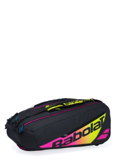 Raqueteira Babolat Pure Aero Rafa X12 Preta, Amarela e Rosa - ATPSHOP