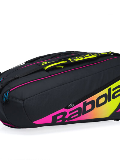 Raqueteira Babolat Pure Aero Rafa X12 Preta, Amarela e Rosa - ATPSHOP