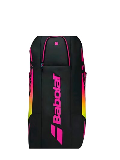 Raqueteira Babolat Pure Aero Rafa X6 Preta, Amarela e Rosa - ATPSHOP