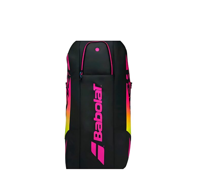 Raqueteira Babolat Pure Aero Rafa X6 Preta, Amarela e Rosa - ATPSHOP