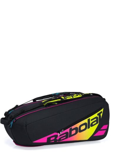 Raqueteira Babolat Pure Aero Rafa X6 Preta, Amarela e Rosa - ATPSHOP