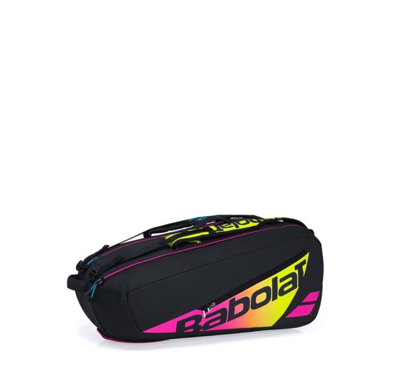 Raqueteira Babolat Pure Aero Rafa X6 Preta, Amarela e Rosa - ATPSHOP