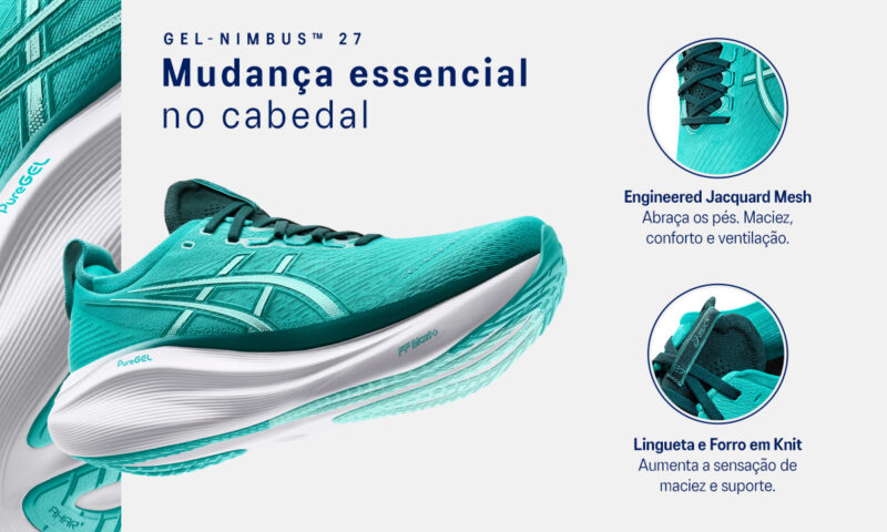 Tênis ASICS GEL-Nimbus 27 - Preto e Rosa - ATPSHOP
