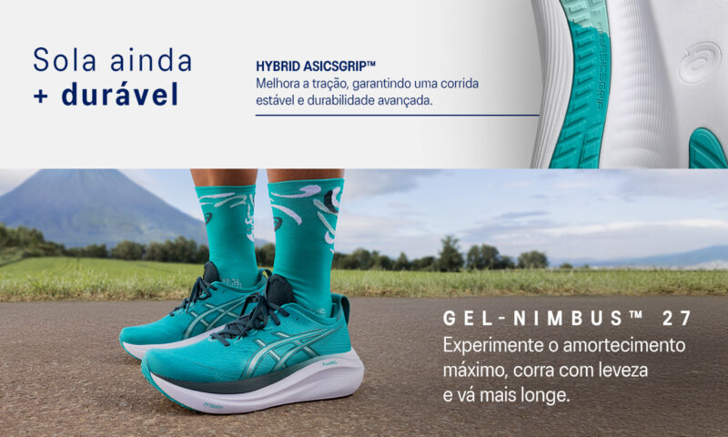 Tênis ASICS GEL-Nimbus 27 - Preto e Rosa - ATPSHOP