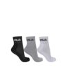 Tripack Fila Cano Médio Unissex - Branco/ Preto/ Mescla - ATPSHOP