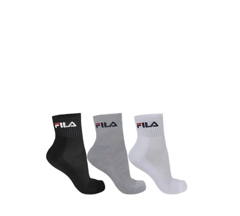 Tripack Fila Cano Médio Unissex - Branco/ Preto/ Mescla - ATPSHOP