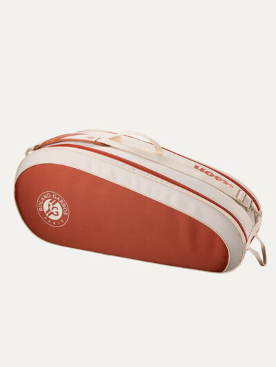 Raqueteira de Tênis Wilson Team Roland Garros 2025 6 Pack Marrom e Creme - ATPSHOP