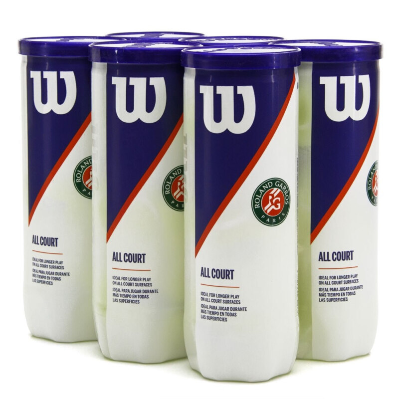 Bola de Tênis Wilson Roland Garros All Court - Pack com 6 Tubos - ATPSHOP