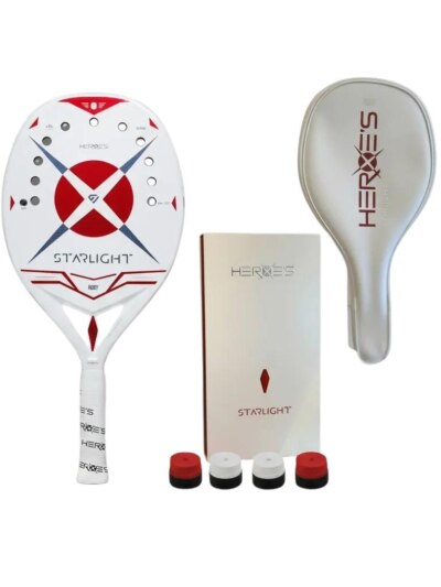 Raquete Beach Tennis Heroes Starlight 3k 2026 Box Capa Grip Branco E Rubi - ATPSHOP