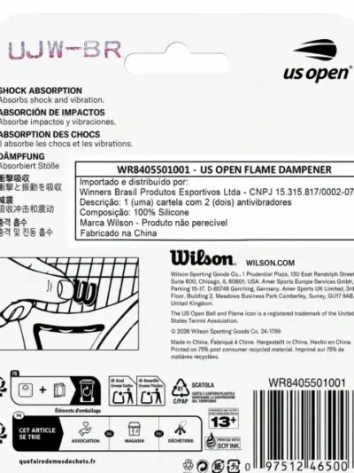 Antivibrador Wilson US Open Flame com 02 Unidades Amarelo e Azul - ATPSHOP