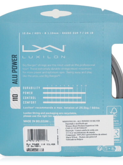 Corda Luxilon Alu Power 1.10mm Prata - Set Individual - ATPSHOP