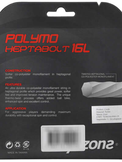 Corda Zons Heptabolt 16L 1.25mm Preta - Set Individual - ATPSHOP