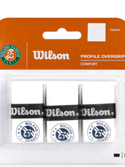 Overgrip Wilson Profile Roland Garros - Com 03 Unidades Branco e Azul - ATPSHOP
