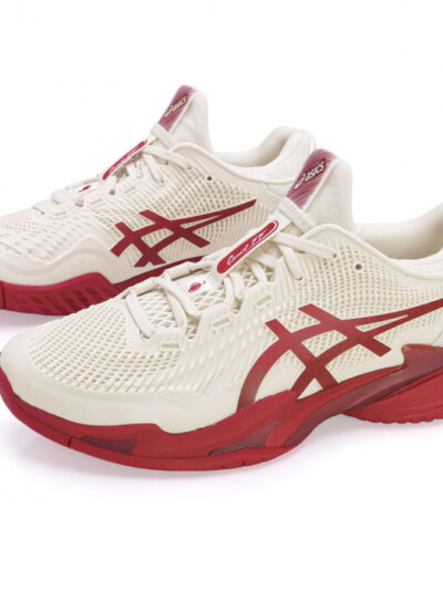 Tênis Asics Court FF 3 Novak - Quadra Rápida - Branco Off e Vermelho - ATPSHOP