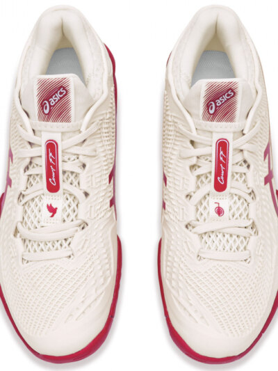 Tênis Asics Court FF 3 Novak - Quadra Rápida - Branco Off e Vermelho - ATPSHOP