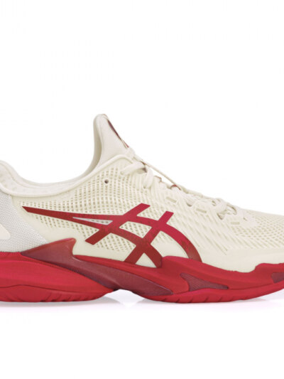 Tênis Asics Court FF 3 Novak - Quadra Rápida - Branco Off e Vermelho - ATPSHOP