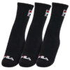 Meia Fila Cano Médio 34 ao 38 - Pack com 03 Pares - Preta - ATPSHOP