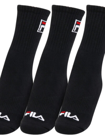 Meia Fila Cano Médio 34 ao 38 - Pack com 03 Pares - Preta - ATPSHOP