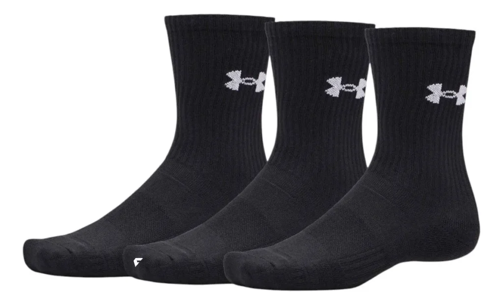 MeiaTripack Cano Longo Under Armour Performance Cotton Pto - ATPSHOP