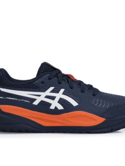 Tênis Asics Gel Resolution X GS Junior Marinho Branco e Laranja - ATPSHOP
