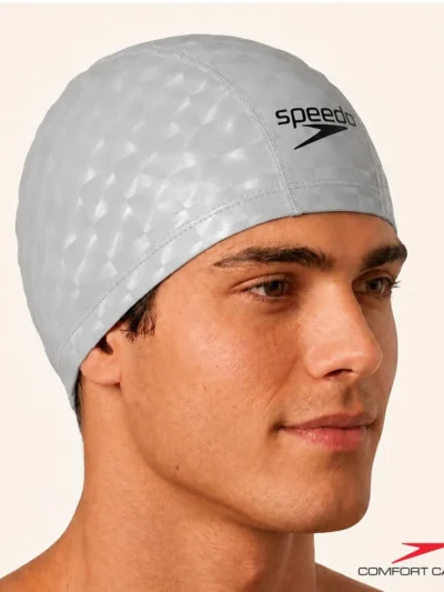 Touca de natação em tecido ultra confortavel - comfort 3D cap - CINZA PRATA - ATPSHOP