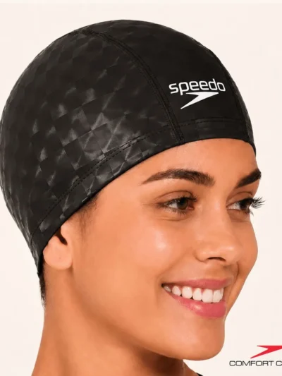Touca de natação em tecido ultra confortavel - comfort 3D cap - PRETO - ATPSHOP