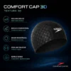 Touca de natação em tecido ultra confortavel - comfort 3D cap - PRETO - ATPSHOP