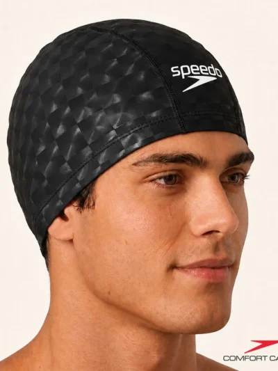 Touca de natação em tecido ultra confortavel - comfort 3D cap - PRETO - ATPSHOP