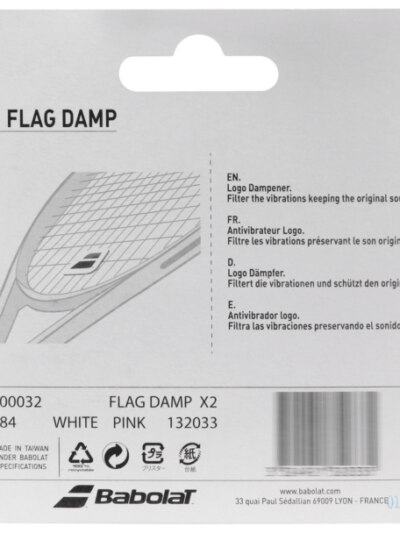 Antivibrador Babolat Flag Damp com 02 Unidades Branco e Rosa - ATPSHOP