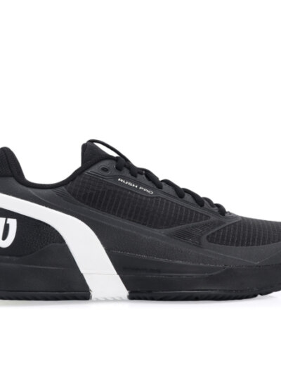 Tênis Wilson Rush Pro 5 - Clay - Saibro - Preto e Branco - ATPSHOP